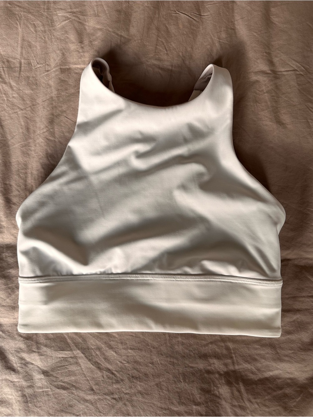 Lululemon High Neck Longline Sports Bra White Size 6